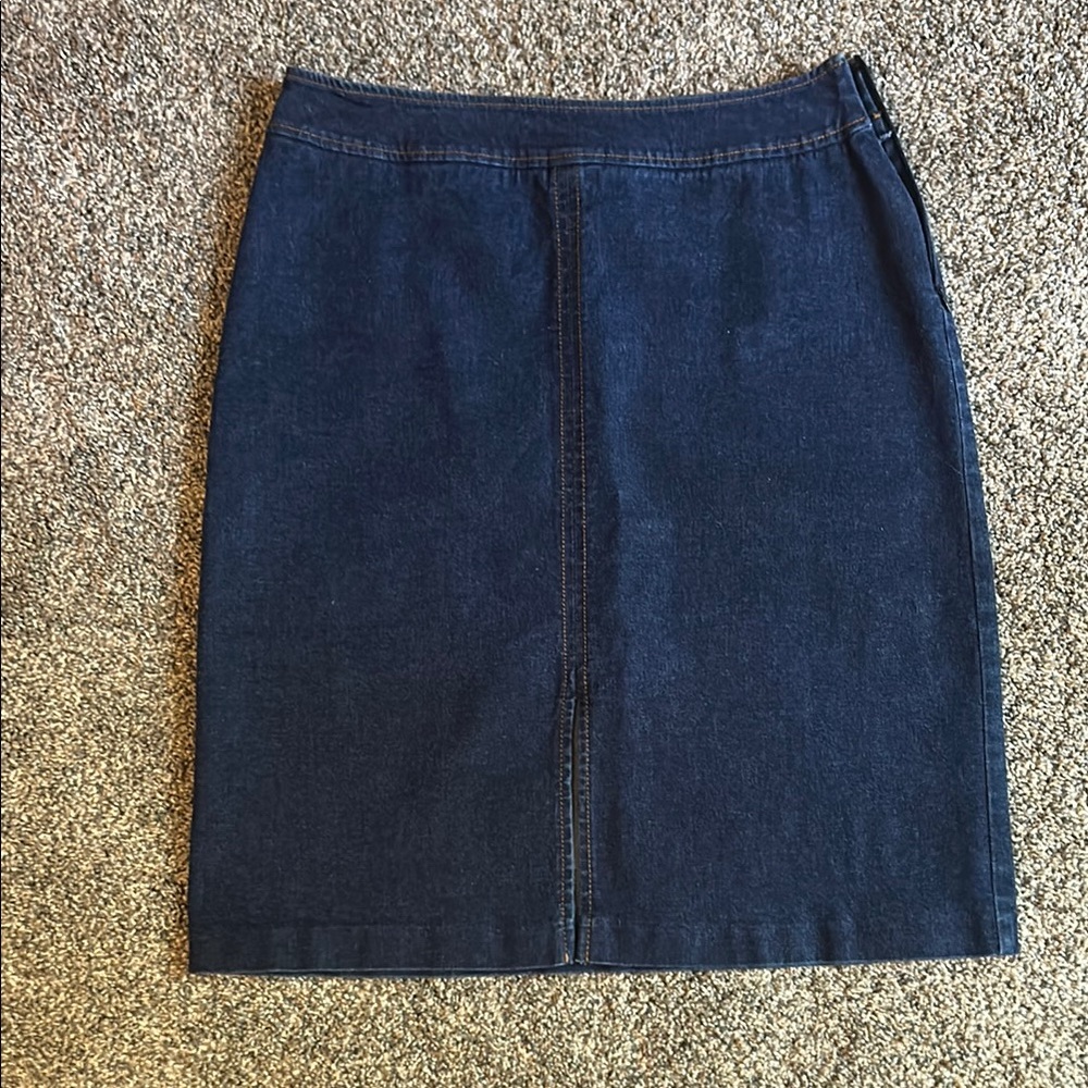 New York & Company Blue Pencil Skirt Knee-Length Casual
